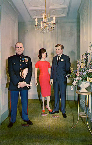 The Kennedy's and John Glenn figures at Tussaud's London Wax Museum.